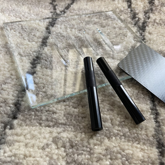 glass snuff snorting kit